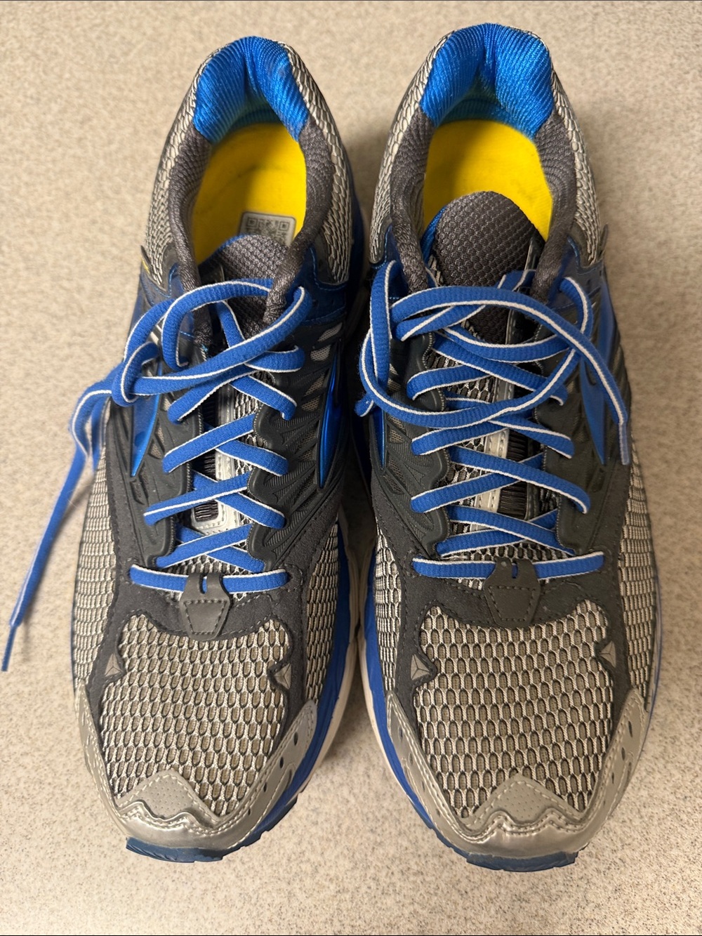 Brooks Men's Gray and Blue Athletic Running Shoes glycerin